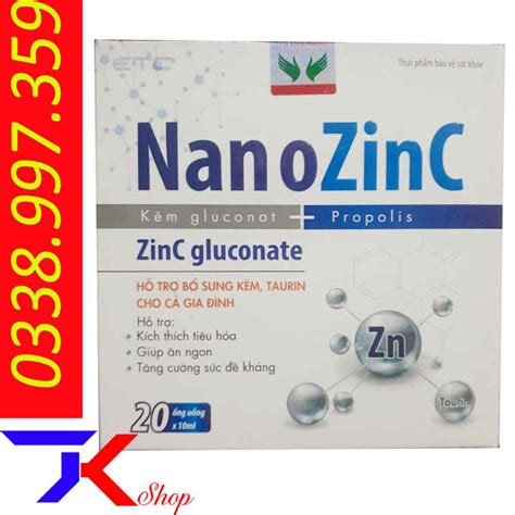 Hỗ Trợ Bổ Sung Kẽm Nano Zinc Gluconate 20 ống Tạp Hóa Kỷ Tươi Sữa