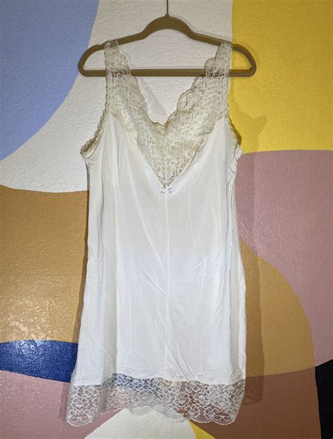 Vintage Nylon Full Lingerie Dress Slip Dress Nightie … Gem