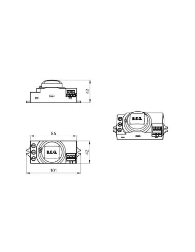 HF MD1 Détecteur de mouvement hyperfréquences à intégrer LUXOMAT 94401