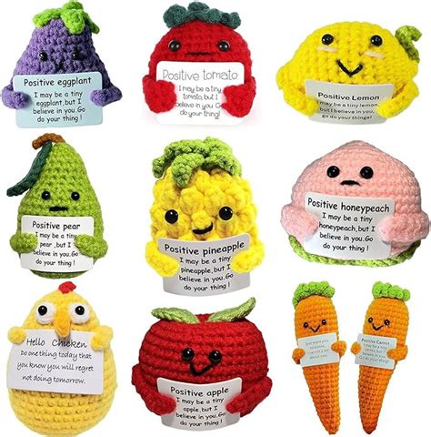 Thcbme Funny Mini Positive Potato 3 Inch Cute Crochet Doll With