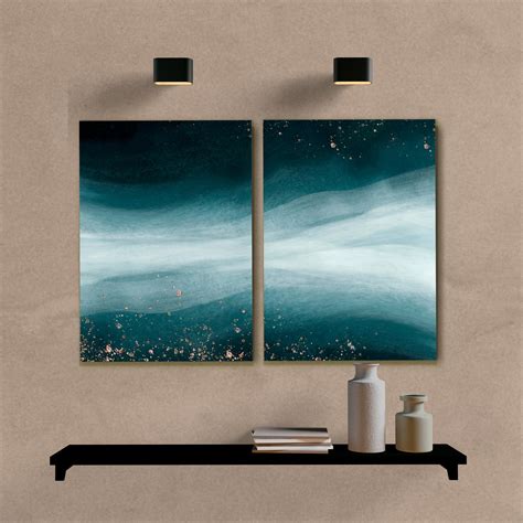 Kit Quadros Decorativos Abstract Ocean Wallze