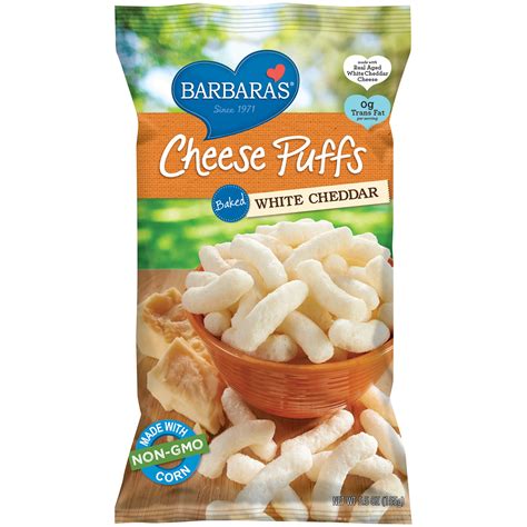 Barbaras Bakery Cheese Puff Bakes White Cheddar 55 Ounce