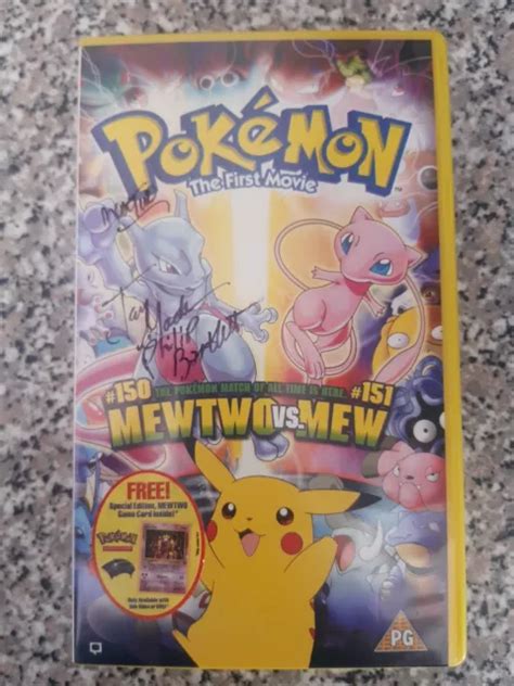 POKÉMON THE FIRST Movie Mewtwo Vs Mew VHS Signed By Jay Geode Philip