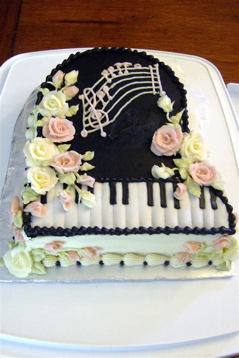 Buttercream Rose Piano Cake Hey Mom Do You Think You Could Make This