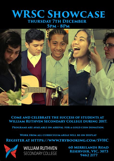 Don’t miss the annual WRSC Showcase! – William Ruthven Secondary College