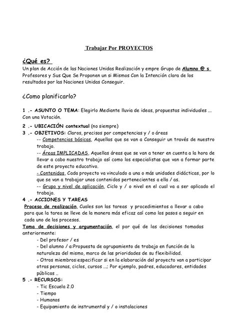 Plantilla Para Elaborar Un Proyecto