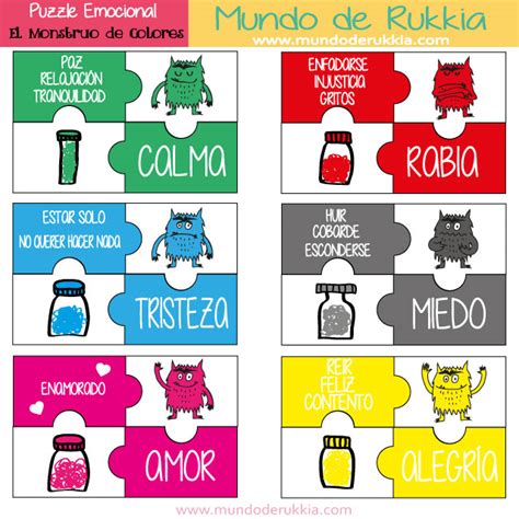 Puzzle Emocional Del Monstruo De Colores Mundo De Rukkia