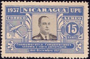 Stamp Anastasio Somoza García 1896 1956 Nicaragua 75th