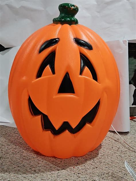 Vintage General Foam Plastics Jack O Lantern Pumpkin Large 24” Blow