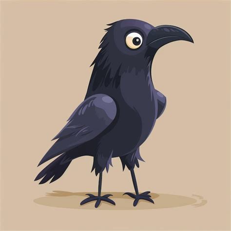 Premium Photo Vector Cartoon Crow Isolated On Background