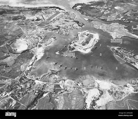 Aerial View Of The Naval Operating Base Pearl Harbor Looking Southwest On 30 October 1941