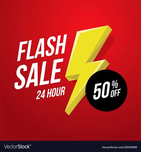 24 Hour Flash Sale Banner Royalty Free Vector Image