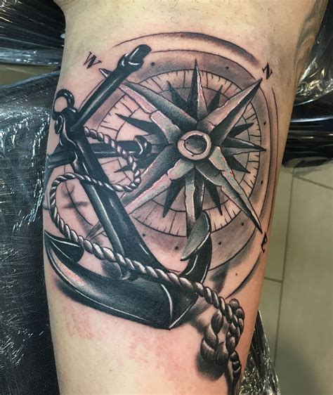 Anchor And Compass Tattoo Tattoo Ink Tatuaggi Nautici Tatuaggio Ancora Idee Per Tatuaggi