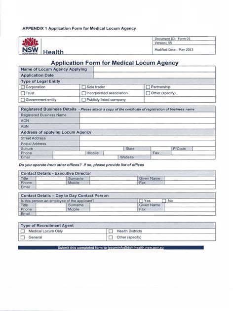 Fillable Online Health Nsw Gov ADDlication Form For Medical Locum A Enc