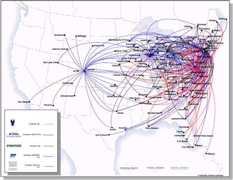 United Express Republic Airlines Route Map