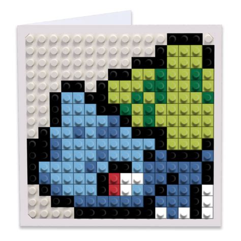 Bulbasaur Pixel Art Build On Greeting Card Brik