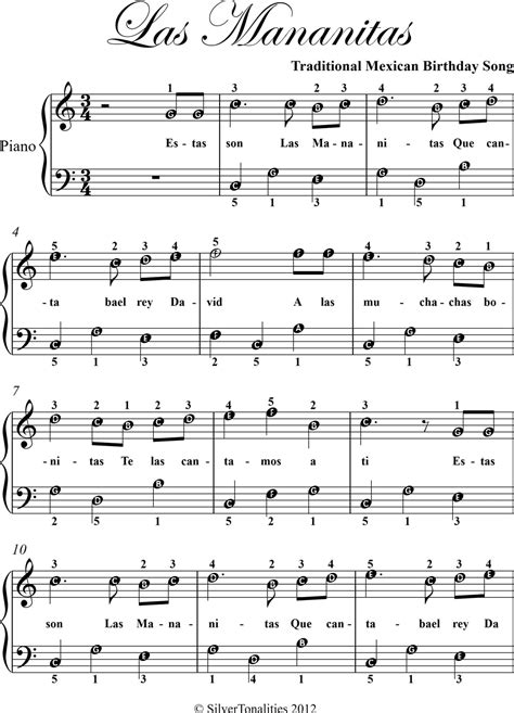 Las Mananitas Easy Piano Sheet Music Ebook By Traditional Mexican Folk Song Epub Rakuten