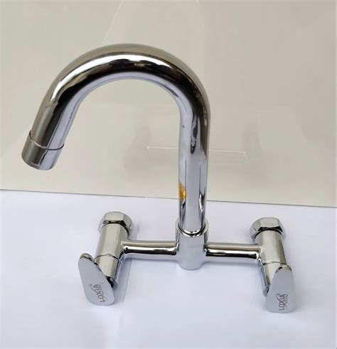 Loxia Wall Mounting Silver Brass Sink Mixer For Kitchen Size