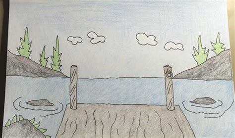 How To Draw A Lake Easy With Pencils And In The Background