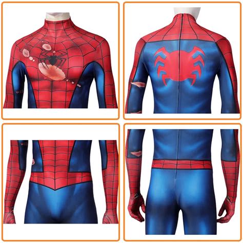 Peter Parker Cosplay Costumes D Damaged Classic Suit Zentai Jumpsuit