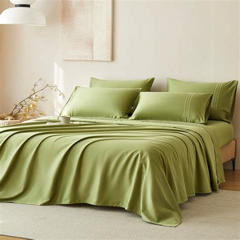 Amazon Jellymoni King Sheet Sets Green Thread Count