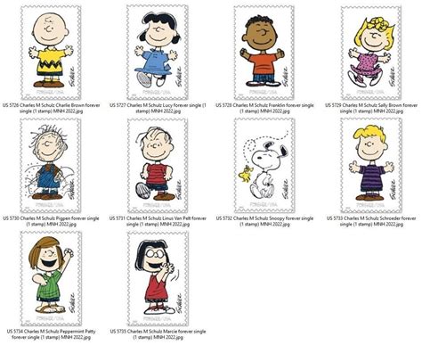 Us 5726 5735 Charles M Schulz Forever Set 10 Stamps Mnh 2022 After