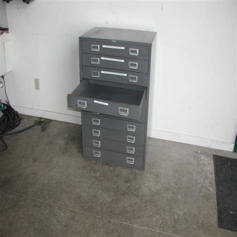 Lot #93: Unit #4: Metal Flat File Cabinet 26" W x 38" T x 18" D - WireBids