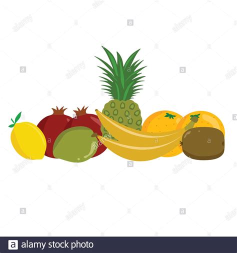 Fruits Group Cartoon Illustration Cut Out Stock Images Pictures Alamy