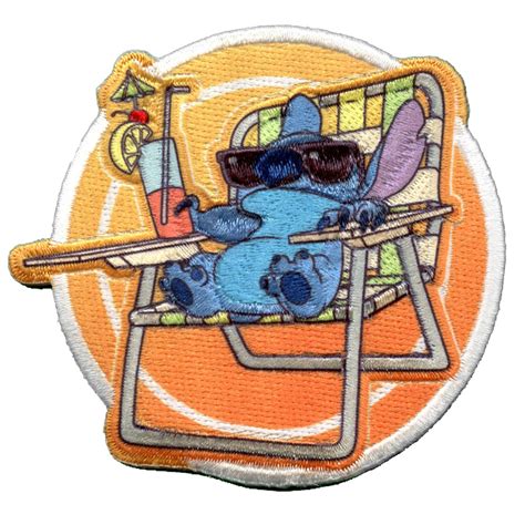 Official Lilo And Stitch Stitch Chilling Embroidered Iron On Applique