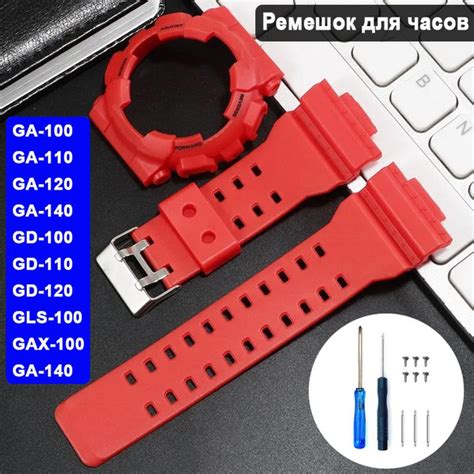 Ремешок для часов Casio G-Shock GA-100 розовый купить на OZON по низкой ...