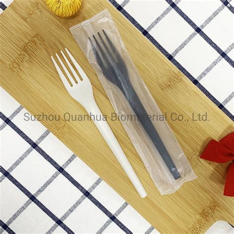 Wrapped Heavyweight Knife Fork Spoon Cpla Utensil Packs Pla