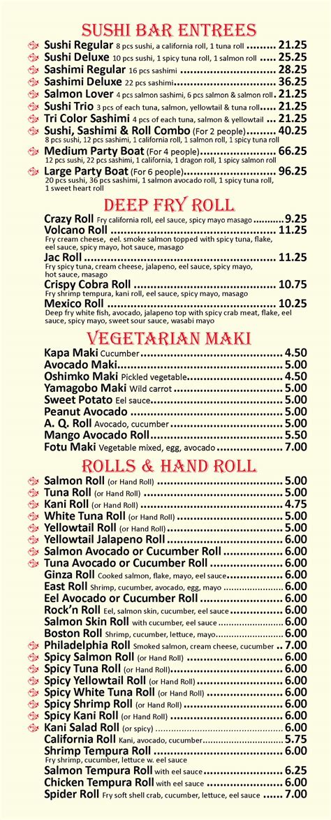 Jac Mao Menu Delicious Chinese And Japanese Restaurant