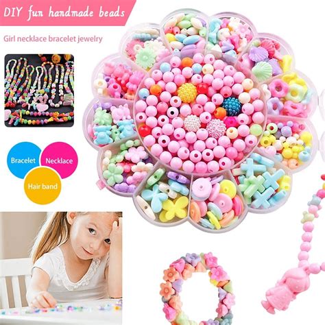 SUTENG 480Pcs Bead Kids Set for Jewelery Making - Craft Beads Kits for ...