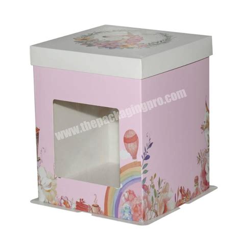 Disposable Paper Packaging Cardboard Cakebox Birthday Cake Box With