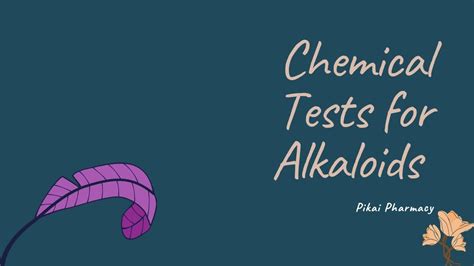 Chemical Tests For Alkaloids Youtube