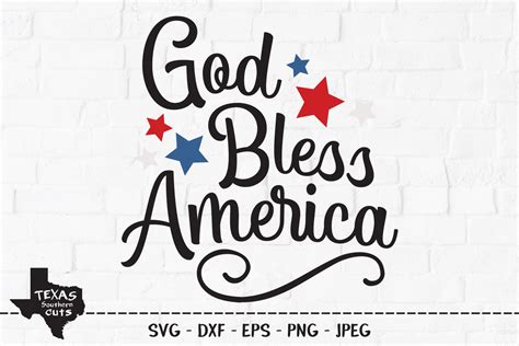 God Bless America Patriotic Design Graphic By Texassoutherncuts