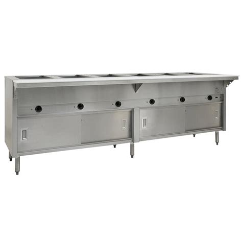 Eagle Group HT6CB 240 Spec Master Series Six Pan Open Well Electric Hot Food Table With Sliding