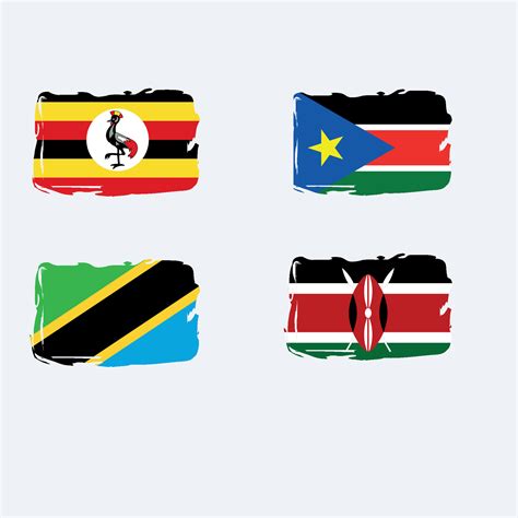 Flat design grunge uganda kenya south sudan tanzania flag 39856136 Vector Art at Vecteezy