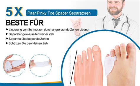 Sumiwish Pinky Toe Separatoren Packungen Gel Zehenschutz F R