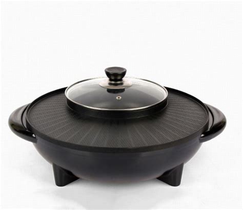 Buy LJIE Korean Barbecue Hot Pot Double Pot At Ubuy India