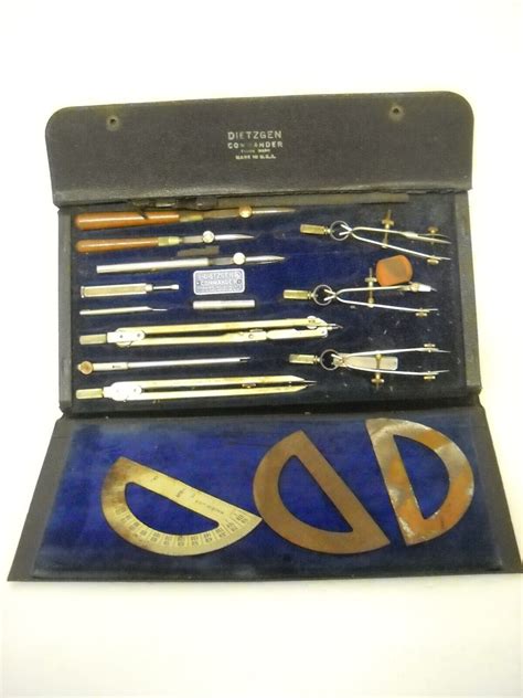 Vintage Dietzgen Commander Drafting Set Drawing Tools Owned By Nasa