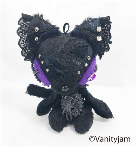 Hand Dyed Gothic Plushie One Of A Kind Handmade Soft Toy Etsy