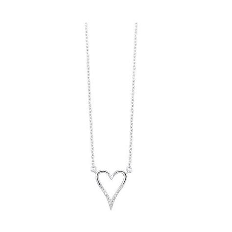 Sterling Silver & Diamond Heart Pendant