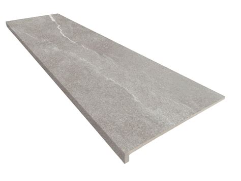 Baldosa contrahuella de escalera cerámico Albaroc de 120x120 cm gris