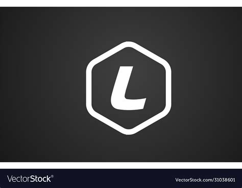 L black and white alphabet letter logo icon Vector Image