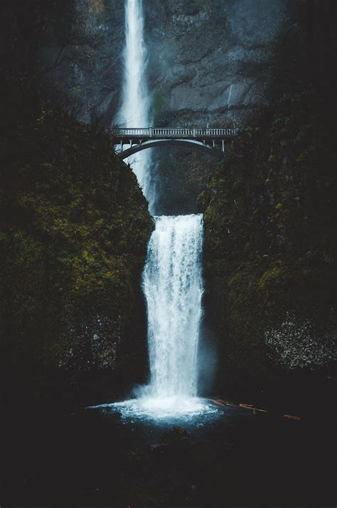 Waterfall Bridge Rock Water Hd Phone Wallpaper Peakpx