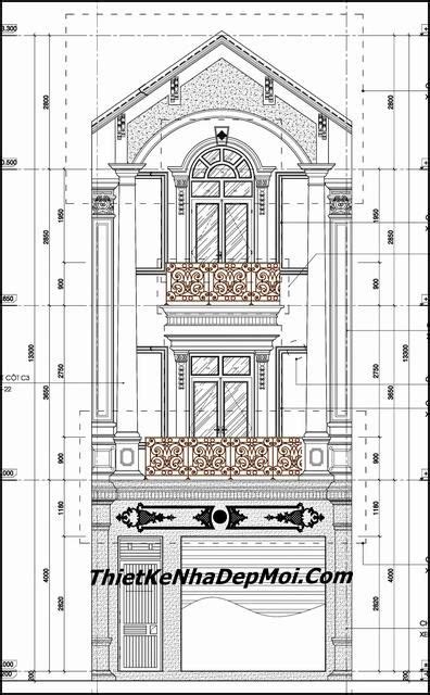 Beautiful Two Story Residential House Front And Back Elevation Drawing