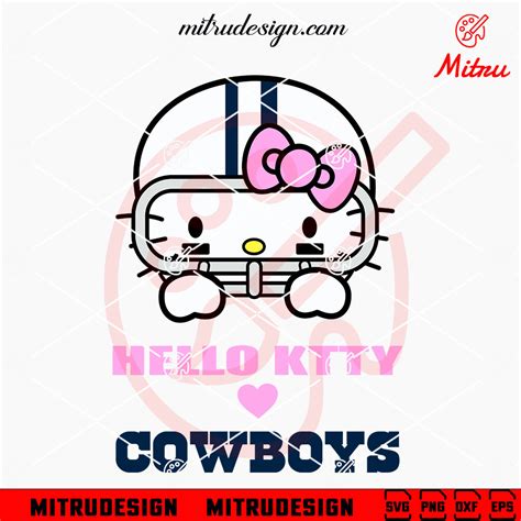 Hello Kitty Love Dallas Cowboys SVG, PNG, DXF, EPS, For Decals - mitrudesign.com