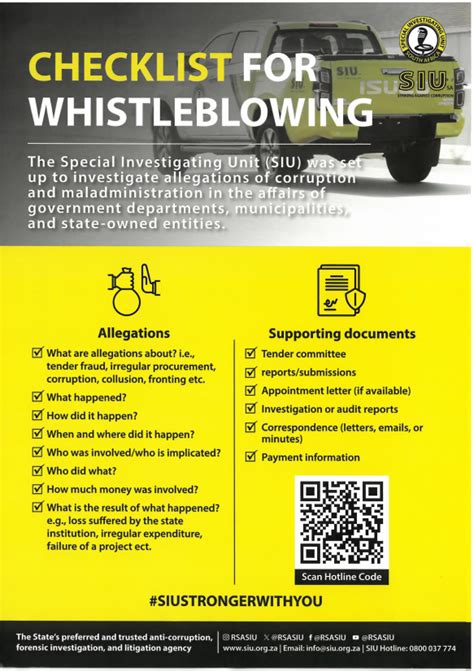 Public Notice Siu Checklist For Whistleblowing Bitou Municipality