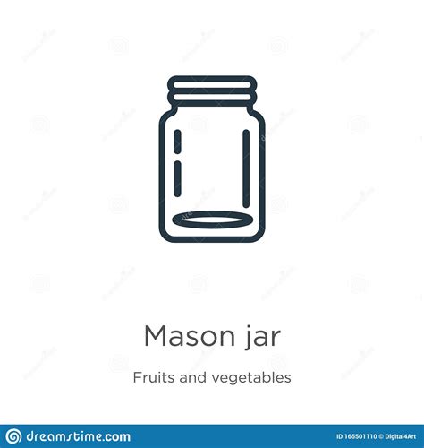 Mason Jar Icon Thin Linear Mason Jar Outline Icon Isolated On White